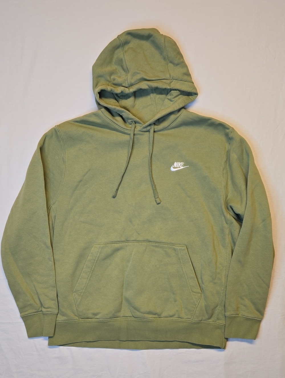Nike Olive Green Pullover Hoodie Sweater with White Embroidered Logo